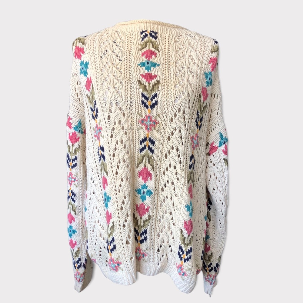 💙 2/$50 Vintage Hand Knitted Sweater | Large